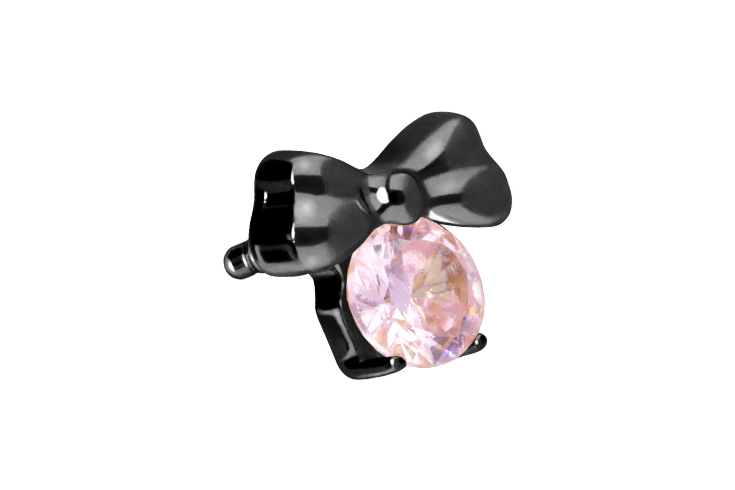 Titan Schraubaufsatz mit Außengewinde SCHLEIFE + KRISTALL von Piercingline